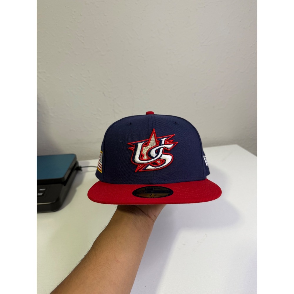 New Era 59FIFTY Team USA World Baseball Classic Fitted Hat 7 5/8 Navy Red